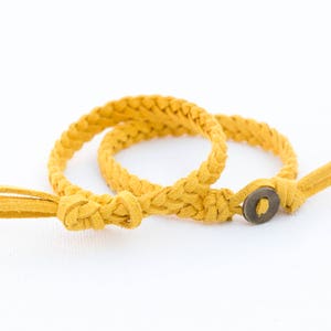 DARK YELLOW Essential Oil Diffuser Bracelet, Braided Faux Suede Bracelet