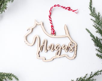 Dog Ornament, Scottish Terrier Ornament, Scottie Dog, Custom Pet Ornament, Pet Stocking, Personalized Ornament
