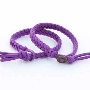 PURPLE ätherisches Öl Diffusor Armband, geflochten efaux Wildleder Armband