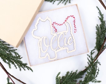 Dog Ornament, Westie Ornament, West Highland Terrier Ornament, Custom Pet Ornament, Pet Stocking, Personalized Ornament