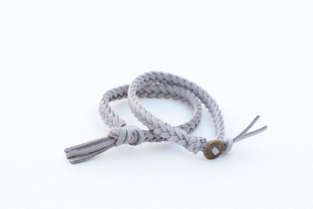 LIGHT GRAY Essential Oil Diffuser Bracelet Braided Faux Suede - Etsy