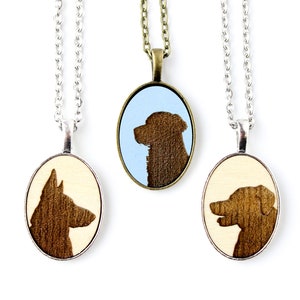Pet Pendant Necklace/ Personalized Pet Necklace/ Silhouette Pet Necklace