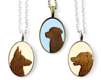 Pet Pendant Necklace/ Personalized Pet Necklace/ Silhouette Pet Necklace