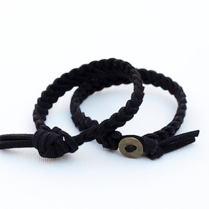 Pulsera difusora de aceite esencial NEGRO, pulsera trenzada de ante sintético