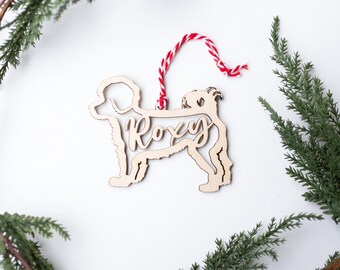 Dog Ornament, Shih-Poo Ornament, Custom Pet Ornament, Pet Stocking, Personalized Ornament