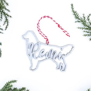 Dog Ornament, Golden Retriever Ornament, Custom Pet Ornament, Pet Stocking, Personalized Ornament