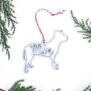 Dog Ornament, Pitbull Ornament, Custom Pet Ornament, Pet Stocking, Personalized Ornament
