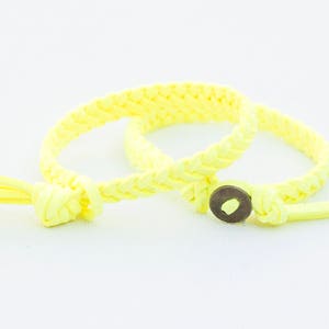 NEON YELLOW Essential Oil Diffuser Bracelet, Braided Faux Suede Bracelet