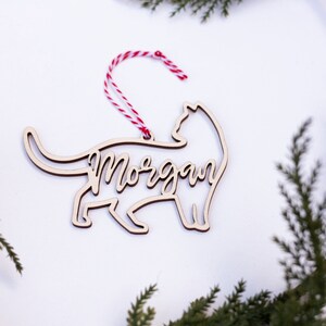 Cat Ornament, Pet Name Ornament, Custom Pet Ornament, Pet Stocking, Personalized Ornament
