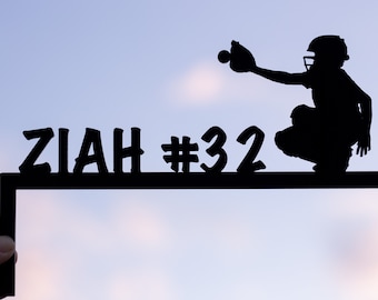 Softball Catcher Door Corner, Softball Player, Personalized Door Topper, Girls Room Decoration