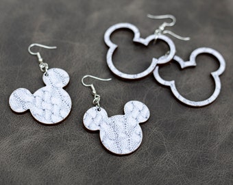 Mickey Mouse Sweater Print Earrings/Wooden Earrings/Laser Cut Earrings/ Hoop Earrings/ Statement Earrings