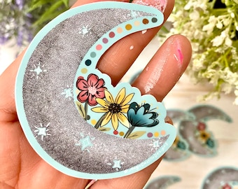 Cute Waterproof Moon Floral Stickers