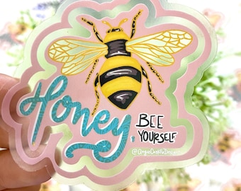 Cute CLEAR Waterproof Bee Honey Stickers
