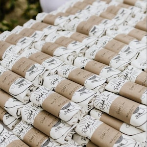 Wedding souvenir for guests in bulk - Custom Favor for Wedding Guests -  Custom printed wrap with BLANK Cotton Tote - Wedding Welcome Bags