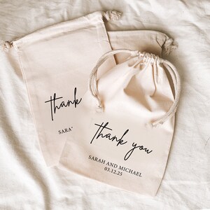 Personalized Wedding Favor Bags: Cotton Drawstring Party Bags