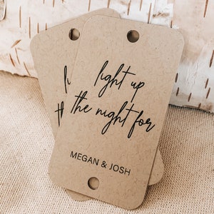 Wedding Favors sparkler tag for Guests in bulk  - Custom printed sparkler tag only - Explore more designs