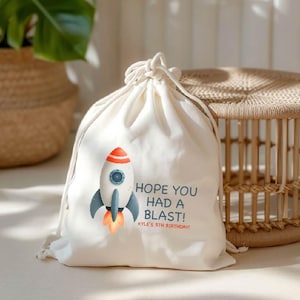 Space Birthday Party Favor Bag: Rocket Ship Goodie Bag
