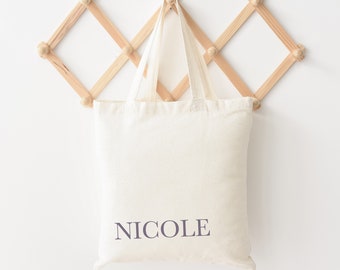 Personalized Tote Bag - Custom Name Canvas Bag - Bridesmaid Gift, Bachelorette Party Favor