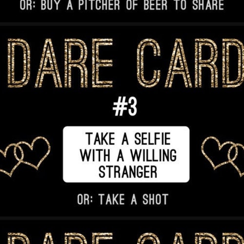 Bachelorette Party Game Dare Card Game Printable | Etsy