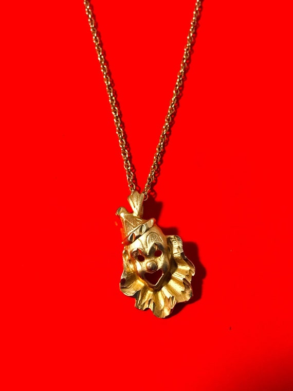 14k Gold Clown Pendant