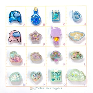 Piccoli ciondoli Shaker secchi in resina colorati da 1&quot; per progetti decorativi, custodie per telefoni, dimensioni del ciondolo con impugnatura, piccoli cabochon piatti