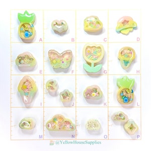 Small Pastel Rainbow Dry Resin Shakers 1&quot; - Flatback Shaker Charms for Deco Projects, Phone Cases - Phone Grip Size Shaker Cabochons