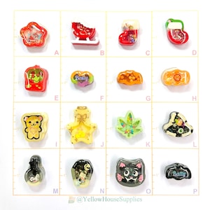 Winter Holiday Christmas Halloween Resin Liquid Shakers for Deco Projects, Phone Cases - Phone Grip Pendant Size Shakers, Flatback Shakers