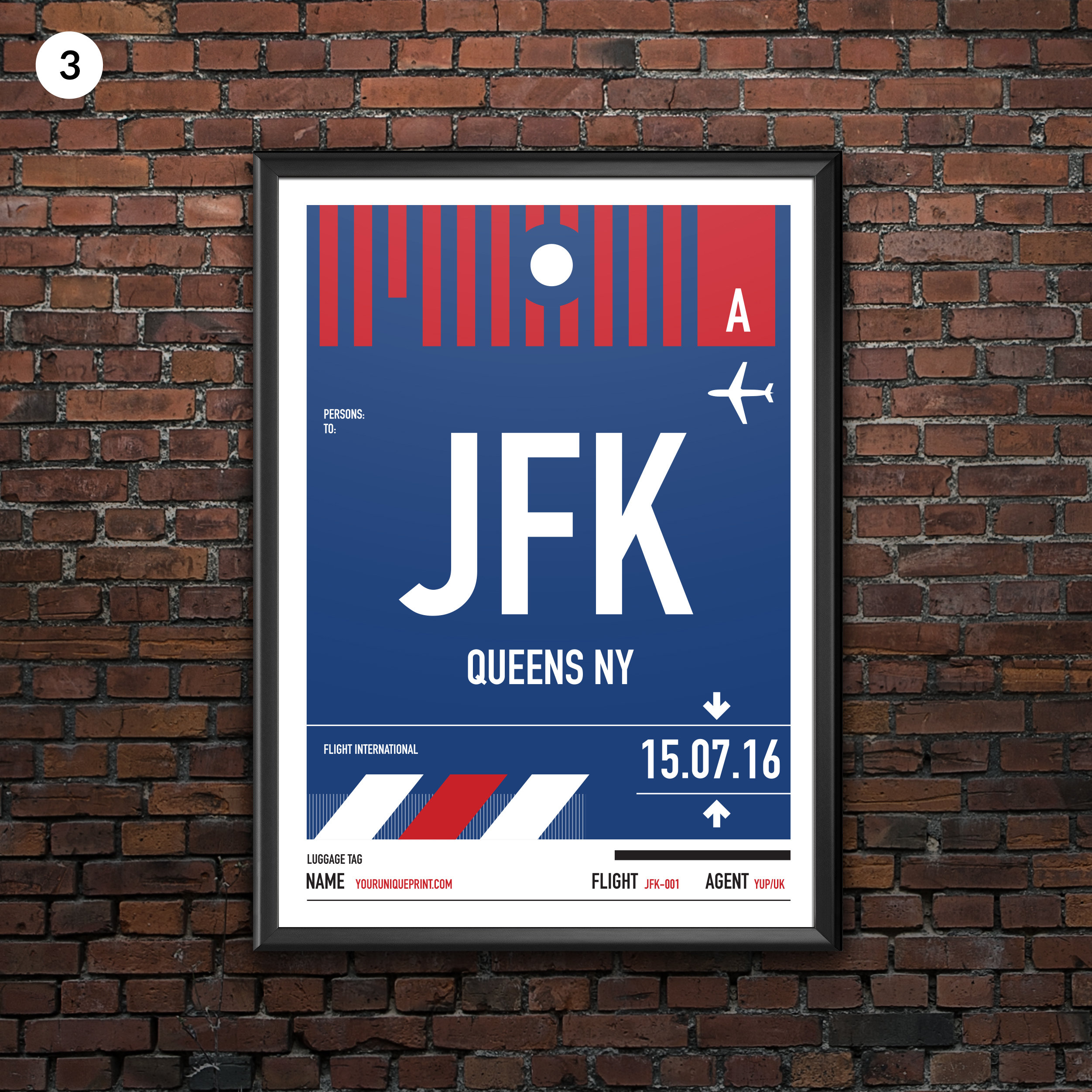 Personalized New York City Airport Codes Print in Style of Vintage