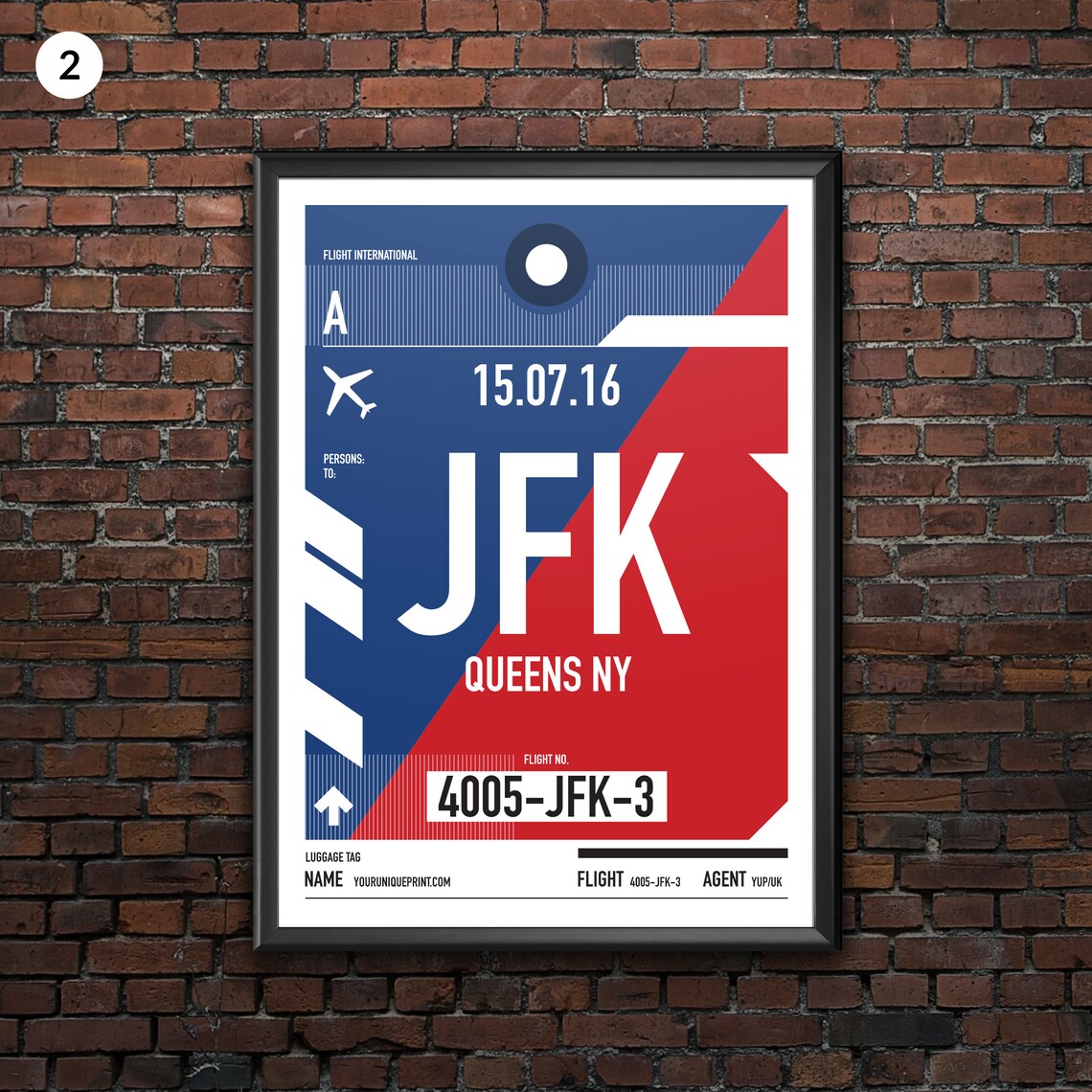 Personalized New York City Airport Codes Print in Style of Vintage