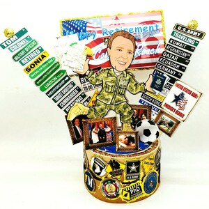 Army Retirement cake topper, US Military Graduation, Military Veteran going away party L1 image 3