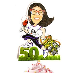 Funny 50 and Fabulous Cupcake Toppers, Custom Party Decor, Personalized 40th 50th 60th Birthday, Over the Hill, Aged to Perfection W1