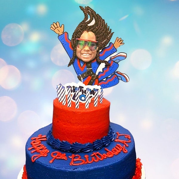 Indoor skydiving cake topper, Parachuting birthday party cake topper stick F1