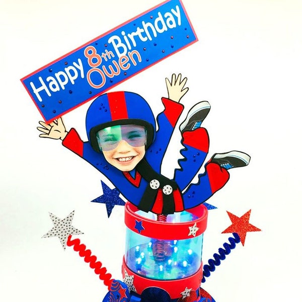 Parachuting birthday cake topper personalized, Indoor Skydiving cake topper customized F1