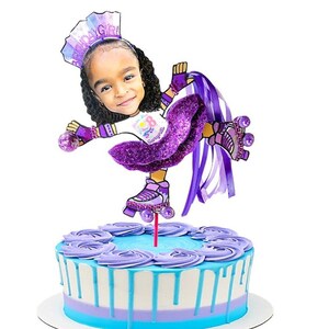Roller Skate Birthday Cake Topper: 80s Neon Party, Personalized
