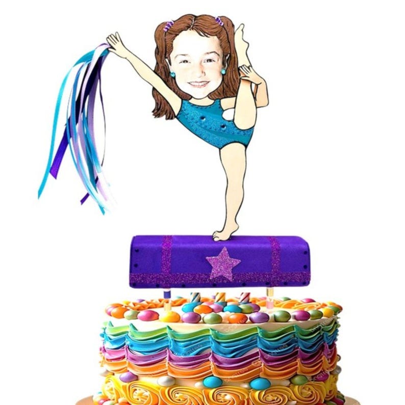 Personalized Gymnast Cake Topper: Cartwheel Birthday Party Decor - Etsy