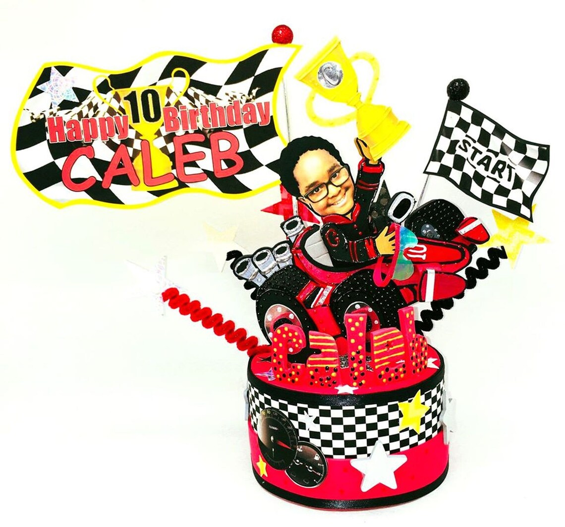 race-car-cake-topper-racing-car-party-nascar-race-car-etsy