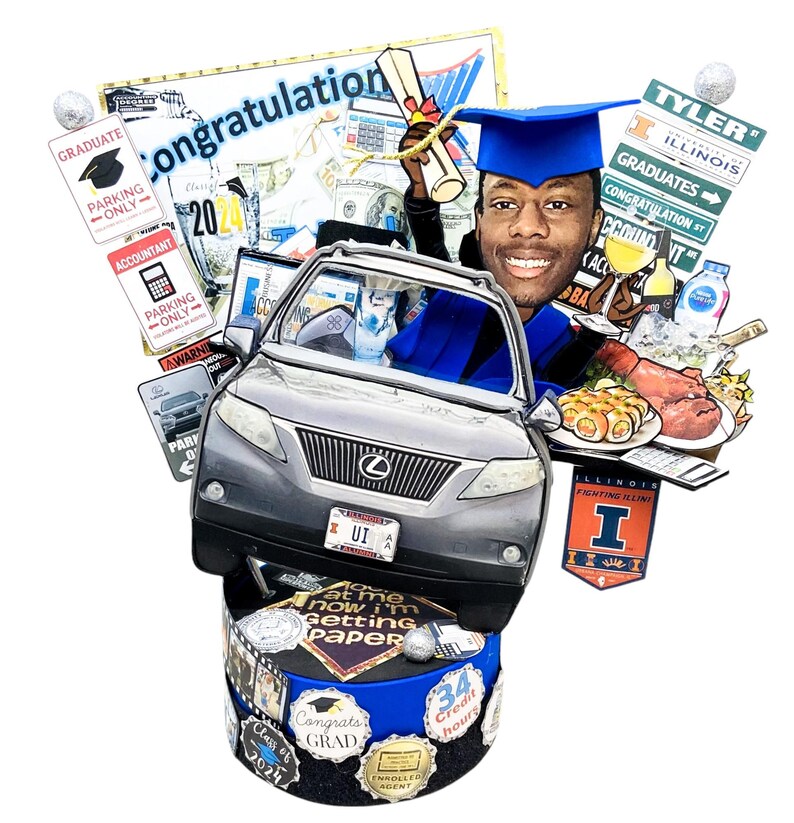 Custom Graduation Cake Topper for Him: Class of 2026 Centerpiece Bild 16