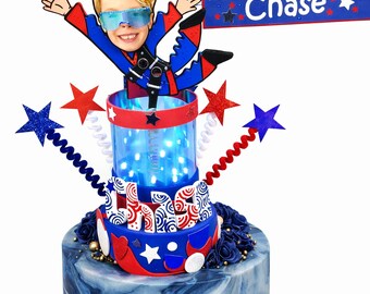 Parachute Cake Topper – Custom Skydiving Birthday Decoration – Personalized Party Cake Decor