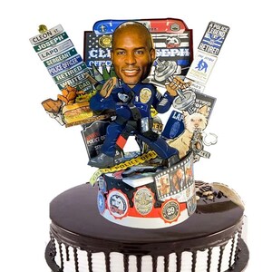 Personalized Police Officer Cake Topper: Retirement, Graduation, Birthday
