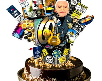 Custom 60th/70th Birthday Cake Topper: Personalized Milestone Keepsake