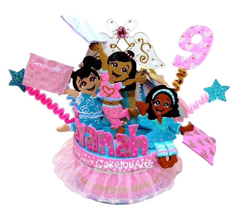 Custom Pajama Party Cake Topper: Handmade Keepsake Centerpiece image 8