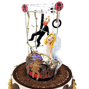 Personalized Wedding Cake Topper: Handmade Bride and Groom Figurine