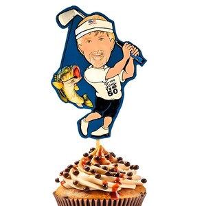 Personalized Golf Cupcake Toppers: Funny Golfing Party Decorations