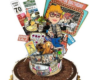 Custom 60th/70th Birthday Cake Topper: Personalized Keepsake Decor