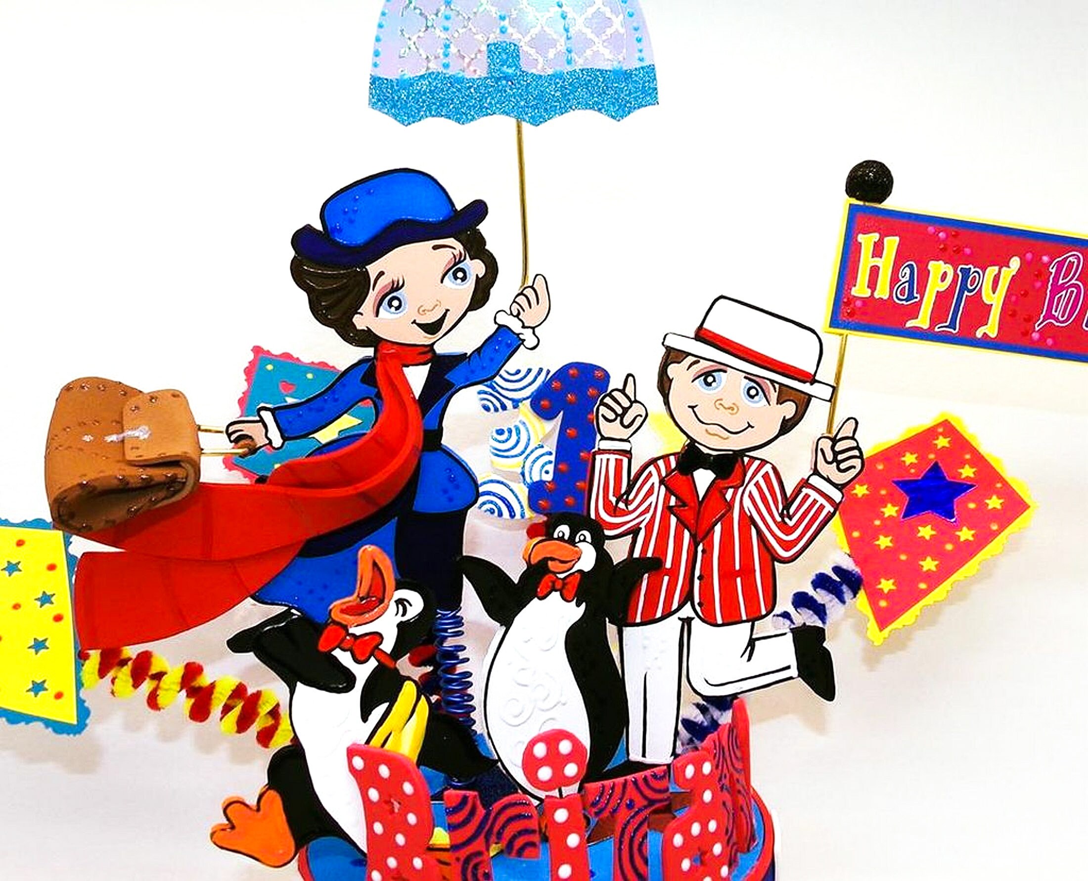 Mary Poppins inspired custom Cake Topper, Practically perfect in every 