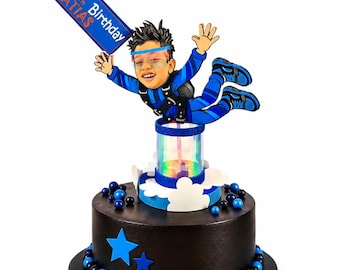 Personalized Skydiving Cake Topper: Custom Birthday Party Decoration