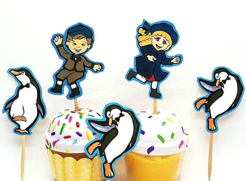 Mary Poppins Jolly Holiday Poppins cupcake decor Poppins party Mary Poppins party Custom Cupcake toppers Mary Poppins decor