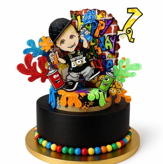 Personalized Paint Splatter Cake Topper: Art Party Centerpiece