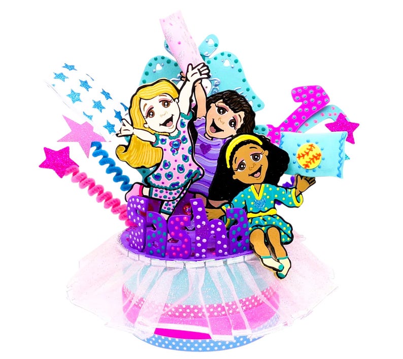 Custom Pajama Party Cake Topper: Handmade Keepsake Centerpiece image 4