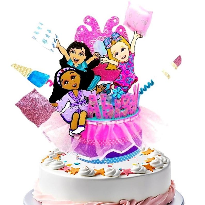 Custom Pajama Party Cake Topper: Handmade Keepsake Centerpiece image 1